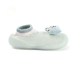 Cute Walk by Babyhug Slip On Sock shoes With Bear Applique - Green