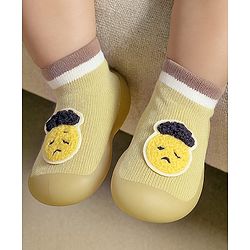 Cute Walk by Babyhug Slip On Sock shoes With Bear Applique - Green