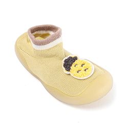 Cute Walk by Babyhug Slip On Sock shoes With Bear Applique - Green