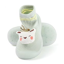 Cute Walk by Babyhug Teddy Applique Slip On Sock Shoes - Green