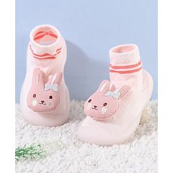 Cute Walk by Babyhug Teddy Applique Slip On Sock Shoes - Green