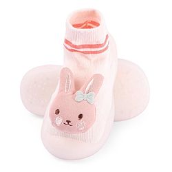 Cute Walk by Babyhug Teddy Applique Slip On Sock Shoes - Green