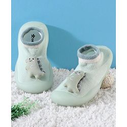 Cute Walk by Babyhug Socks Shoes Dino Applique - Green