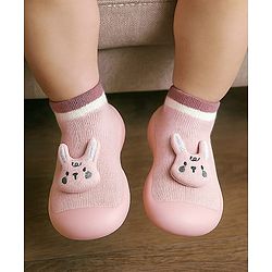 Cute Walk by Babyhug Socks Shoes Dino Applique - Pink