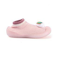 Cute Walk by Babyhug Rainbow Applique Slip On Sock Shoes- Pink