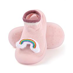 Cute Walk by Babyhug Rainbow Applique Slip On Sock Shoes- Pink