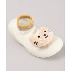 Cute Walk by Babyhug Rainbow Applique Slip On Sock Shoes- Pink