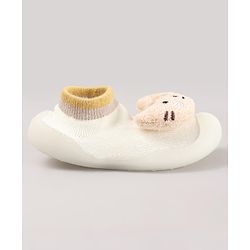 Cute Walk by Babyhug Rainbow Applique Slip On Sock Shoes- Pink