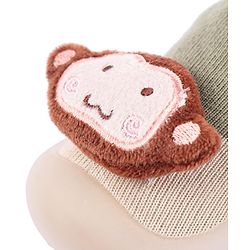 Cute Walk by Babyhug Koala Bear Applique Slip On Sock Shoes - Green