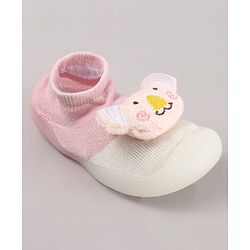 Cute Walk by Babyhug Koala Bear Applique Slip On Sock Shoes - Green