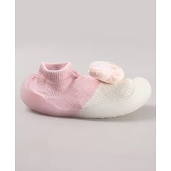 Cute Walk by Babyhug Koala Bear Applique Slip On Sock Shoes - Green