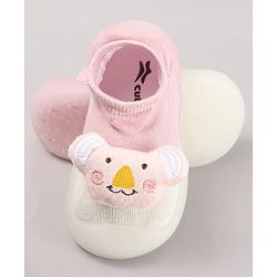 Cute Walk by Babyhug Koala Bear Applique Slip On Sock Shoes - Green