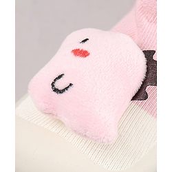 Cute Walk by Babyhug Dino Applique Slip On Sock Shoes - Pink