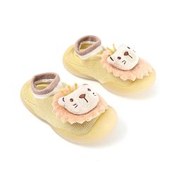 Cute Walk by Babyhug Lion Applique Slip On Sock Shoes - Yellow