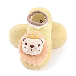 Cute Walk by Babyhug Lion Applique Slip On Sock Shoes - Yellow