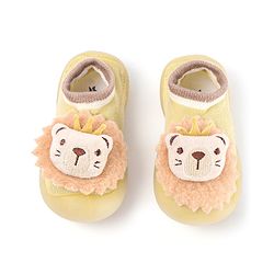 Cute Walk by Babyhug Lion Applique Slip On Sock Shoes - Yellow