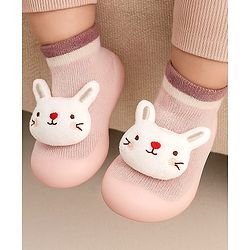 Cute Walk by Babyhug Lion Applique Slip On Sock Shoes - Yellow
