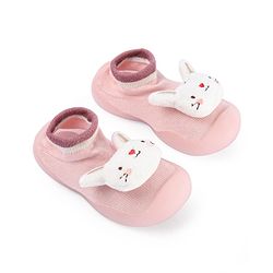Cute Walk by Babyhug Bunny   Applique Slip On Sock Shoes - Pink