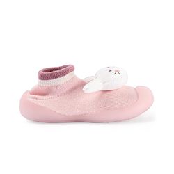 Cute Walk by Babyhug Bunny   Applique Slip On Sock Shoes - Pink