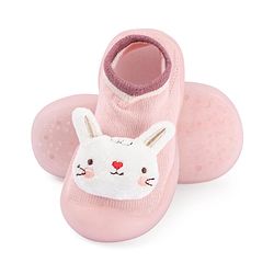 Cute Walk by Babyhug Bunny   Applique Slip On Sock Shoes - Pink