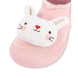 Cute Walk by Babyhug Bunny   Applique Slip On Sock Shoes - Pink
