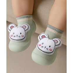 Cute Walk by Babyhug Lion Applique Slip On Sock Shoes - Yellow