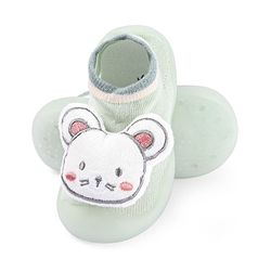 Cute Walk by Babyhug Lion Applique Slip On Sock Shoes - Yellow