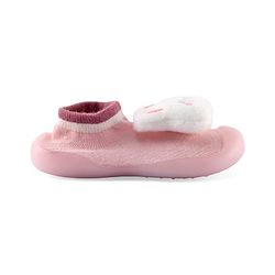 Cute Walk by Babyhug Slip On Socks Shoes with Bunny Applique - Pink