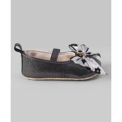 Cute Walk by Babyhug Ribbon Bow Applique Slip On Ballerina Booties - Black