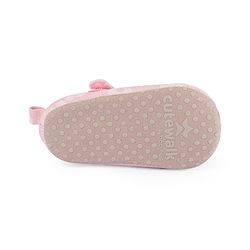Cute Walk by Babyhug Velcro Closure Floral Printed & Bow Applique Ballerina Booties - Pink