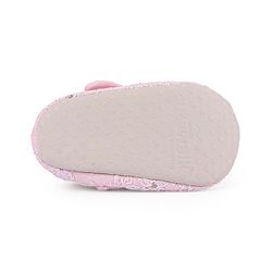 Cute Walk by Babyhug Velcro Closure Floral Embroiderer with Pearl Applique Ballerina Booties - Pink