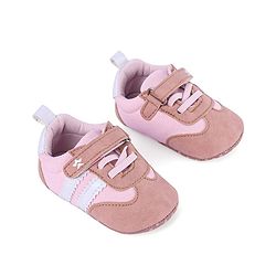 Cute Walk by Babyhug Striped Detailing Velcro Closure Booties - Pink