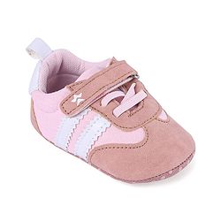 Cute Walk by Babyhug Striped Detailing Velcro Closure Booties - Pink