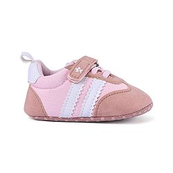 Cute Walk by Babyhug Striped Detailing Velcro Closure Booties - Pink