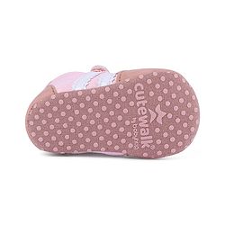 Cute Walk by Babyhug Striped Detailing Velcro Closure Booties - Pink