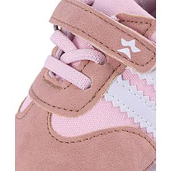 Cute Walk by Babyhug Striped Detailing Velcro Closure Booties - Pink