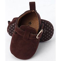 Cute Walk by Babyhug Buckle Closure Booties - Dark Brown