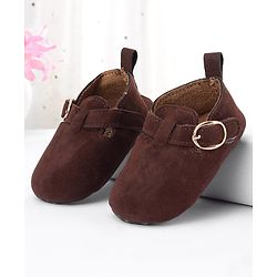 Cute Walk by Babyhug Buckle Closure Booties - Dark Brown