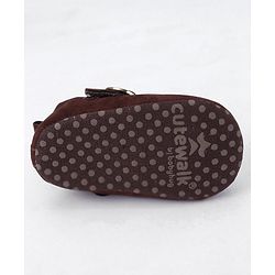 Cute Walk by Babyhug Buckle Closure Booties - Dark Brown