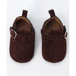 Cute Walk by Babyhug Buckle Closure Booties - Dark Brown