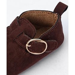 Cute Walk by Babyhug Buckle Closure Booties - Dark Brown