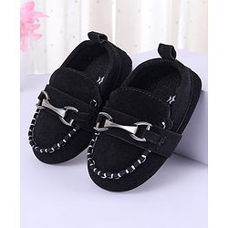Cute Walk by Babyhug Slip On Loafer Booties - Black