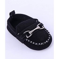 Cute Walk by Babyhug Slip On Loafer Booties - Black