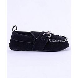 Cute Walk by Babyhug Slip On Loafer Booties - Black