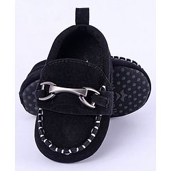 Cute Walk by Babyhug Slip On Loafer Booties - Black