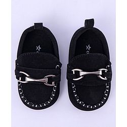 Cute Walk by Babyhug Slip On Loafer Booties - Black