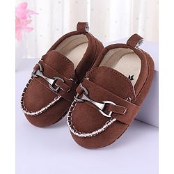 Cute Walk by Babyhug Slip On Loafer Booties - Coffee Brown