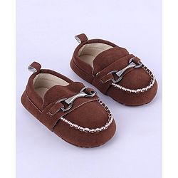 Cute Walk by Babyhug Slip On Loafer Booties - Coffee Brown