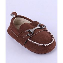 Cute Walk by Babyhug Slip On Loafer Booties - Coffee Brown