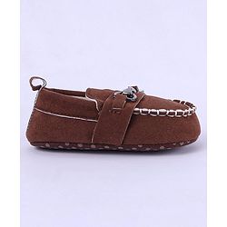 Cute Walk by Babyhug Slip On Loafer Booties - Coffee Brown